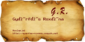 Gyárfás Roxána névjegykártya